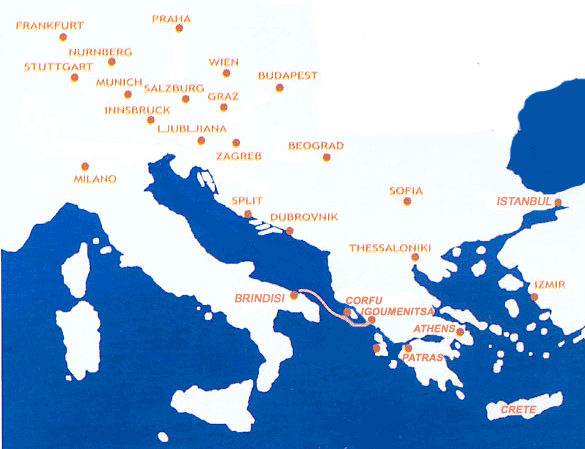 greece italy map