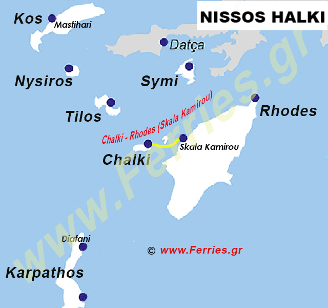 Nissos Halki Χάρτης δρομολογίων