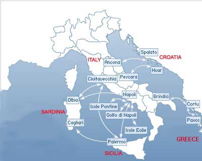 Ferry From Italy To Greece Map Snav Ferries Routes Map